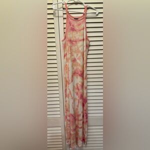 Girls Coral & Pink Tie-Dye Maxi Dress Size M(7/8)